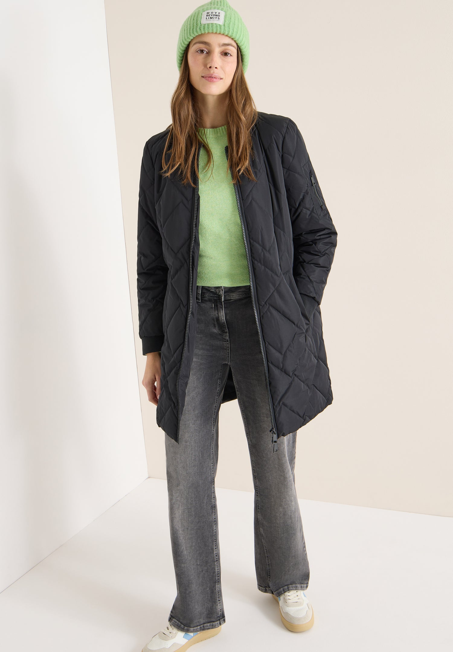 CECIL Damen Beanie Label Soft Materialmix One size