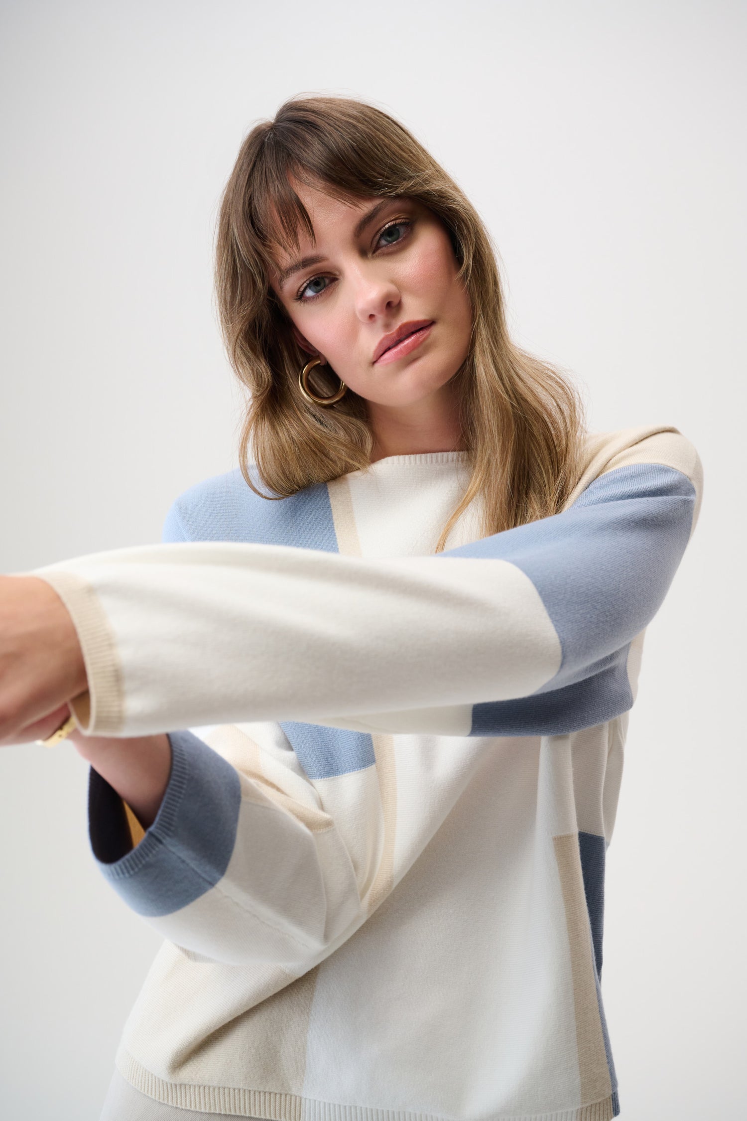 JRDL Germany GmbH Damen Pullover lockere Passform U-Boot-Ausschnitt