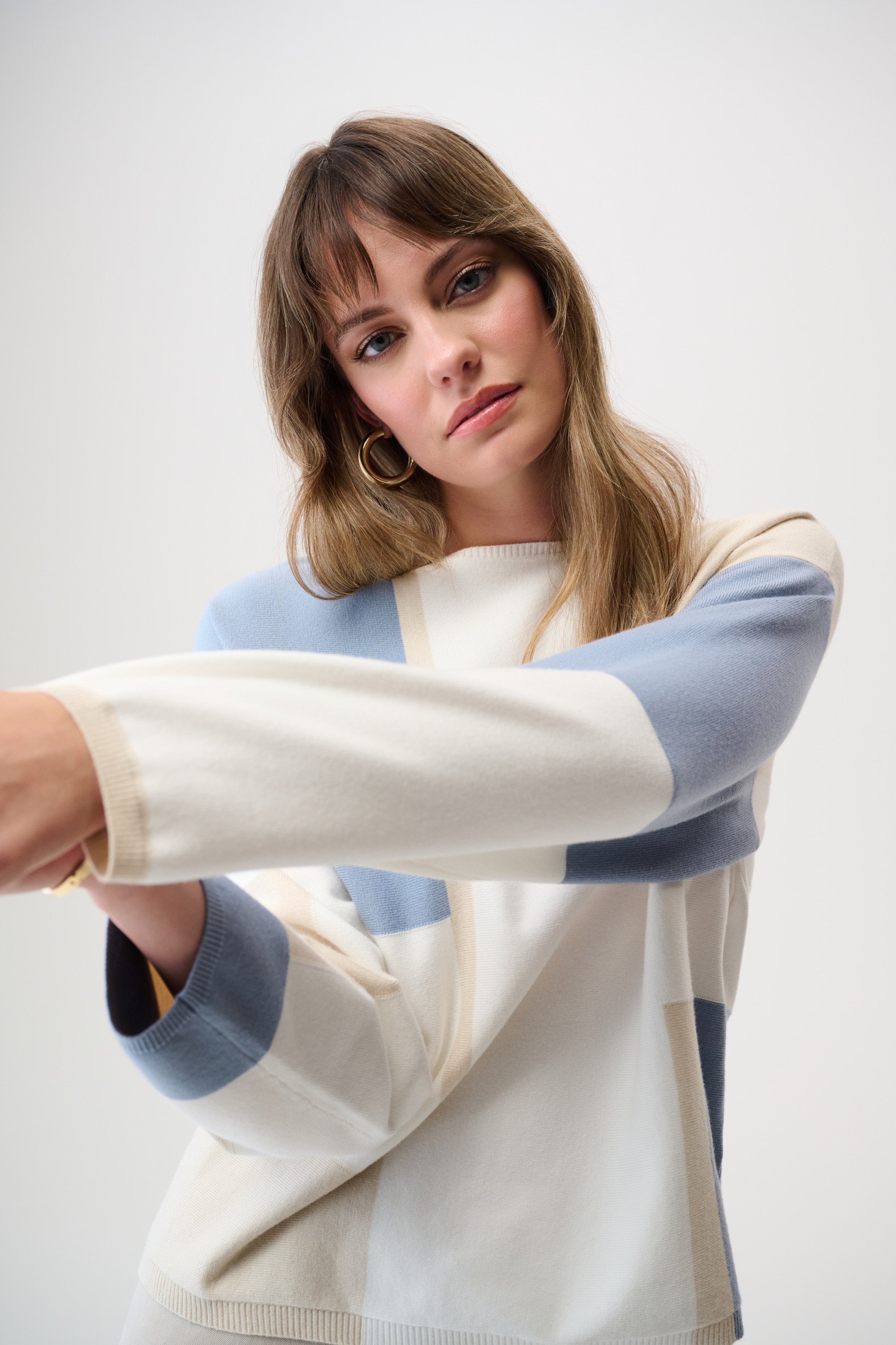 JRDL Germany GmbH Damen Pullover lockere Passform U-Boot-Ausschnitt