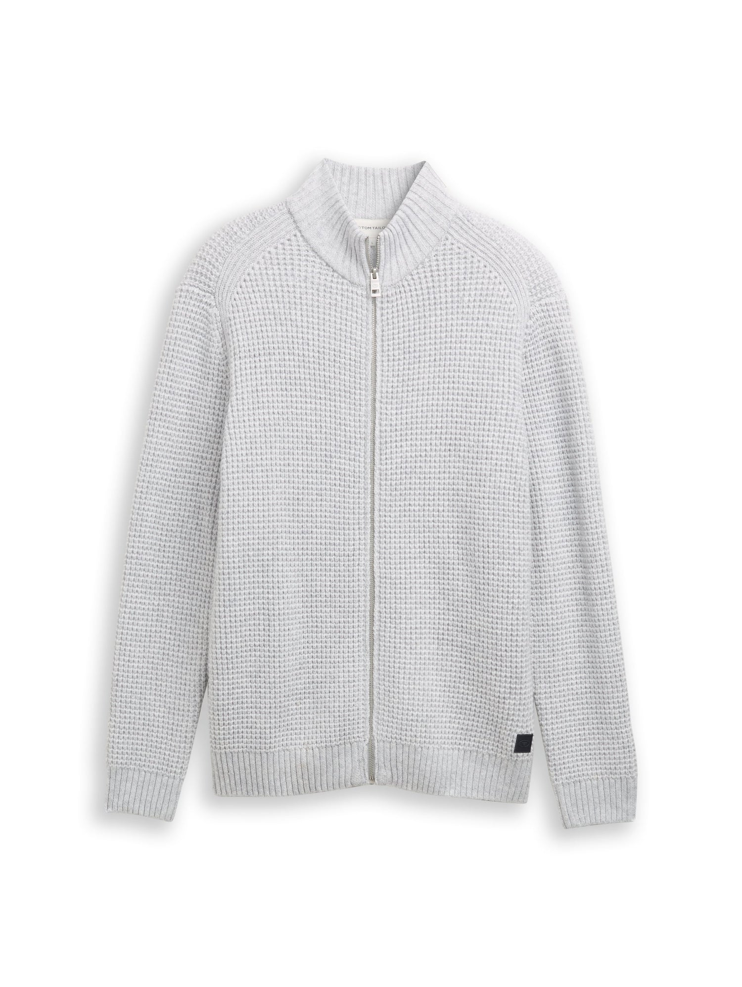 Logo-Badge Cardigan Herren Stehkragen Woll-Anteil