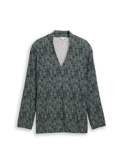 Longsleeve Damen V-Ausschnitt Blumenmuster