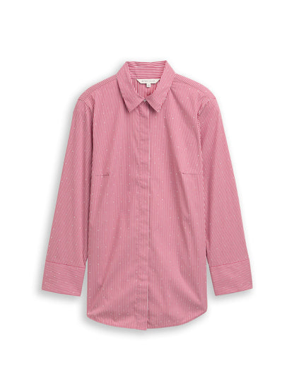 Tom Tailor Denim Female Hemdbluse Strasssteine verdeckte Knopfleiste