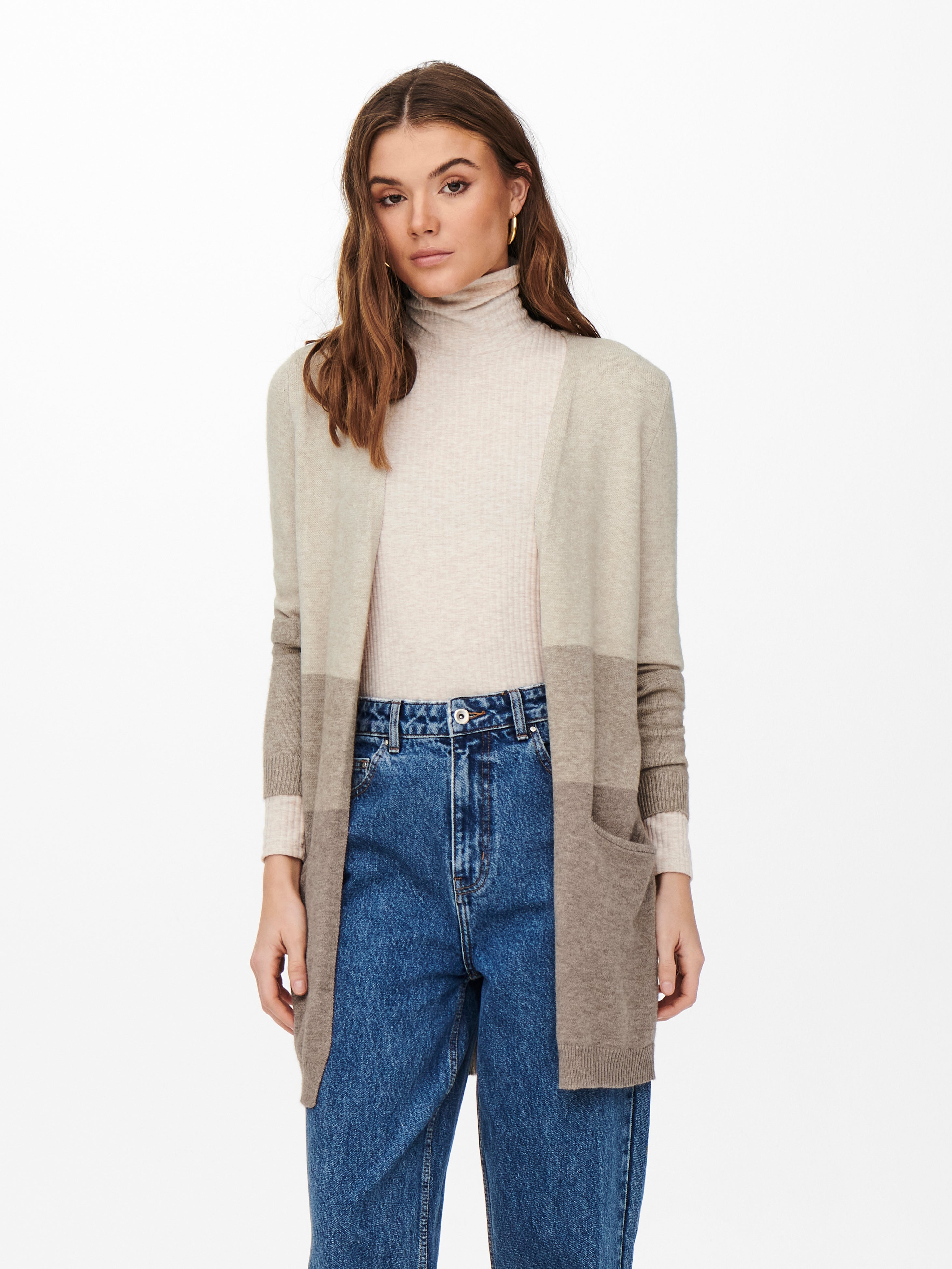 ONLY Gestrickter Cardigan Damen Langarm V-Ausschnitt Normal geschnitten