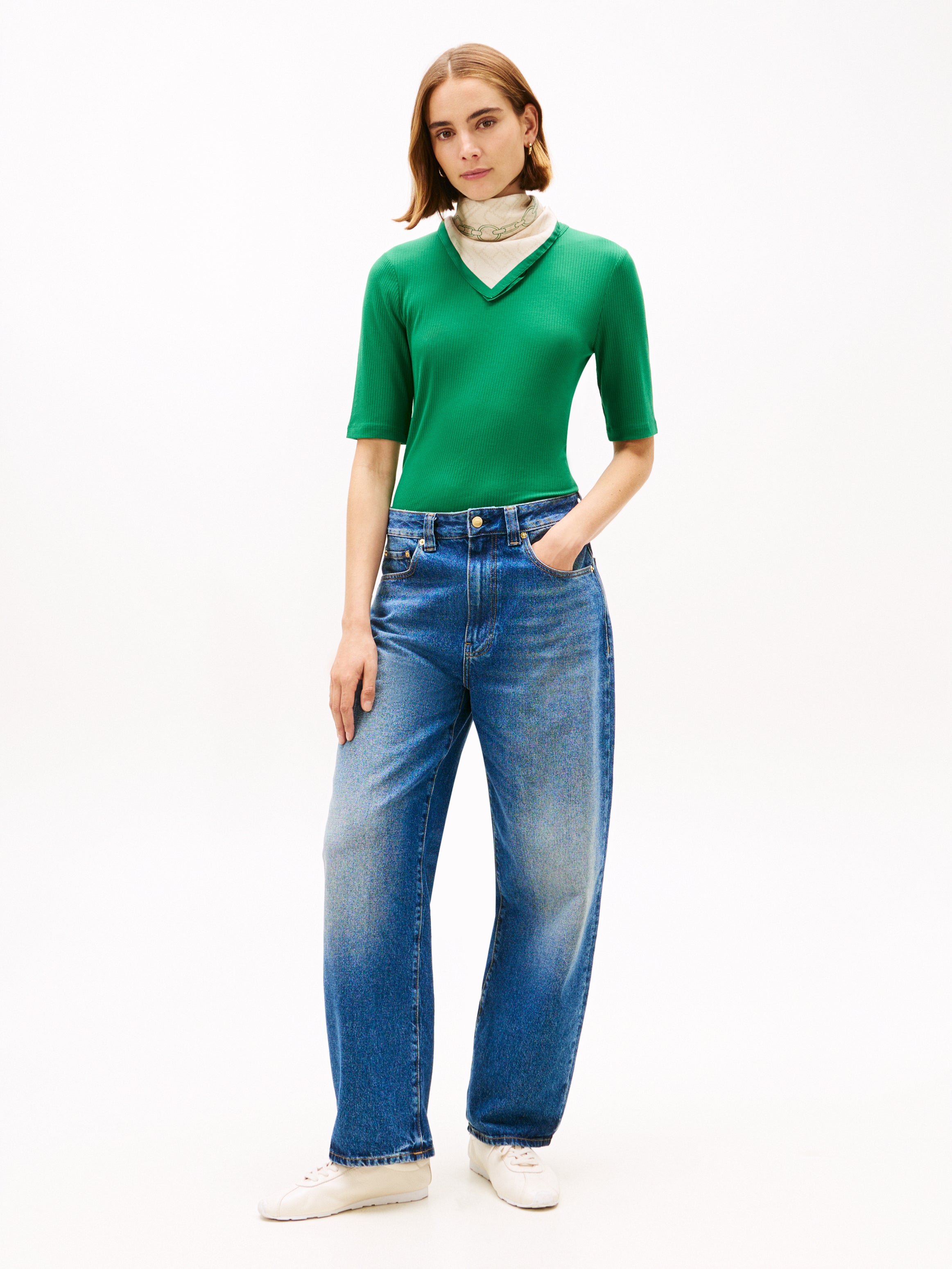 TOMMY HILFIGER Sportswear Division Damen Shirt Slim Fit Viskose Elasthan