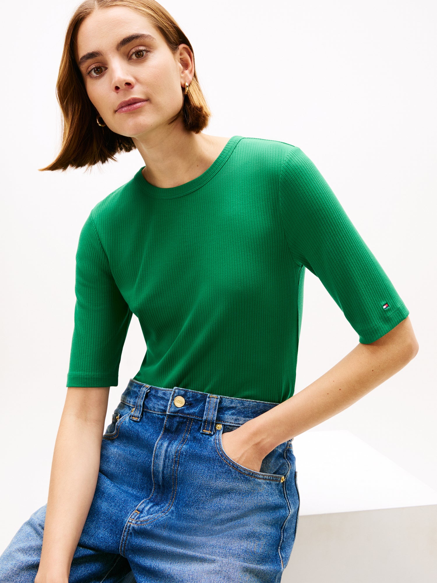 TOMMY HILFIGER Sportswear Division Damen Shirt Slim Fit Viskose Elasthan