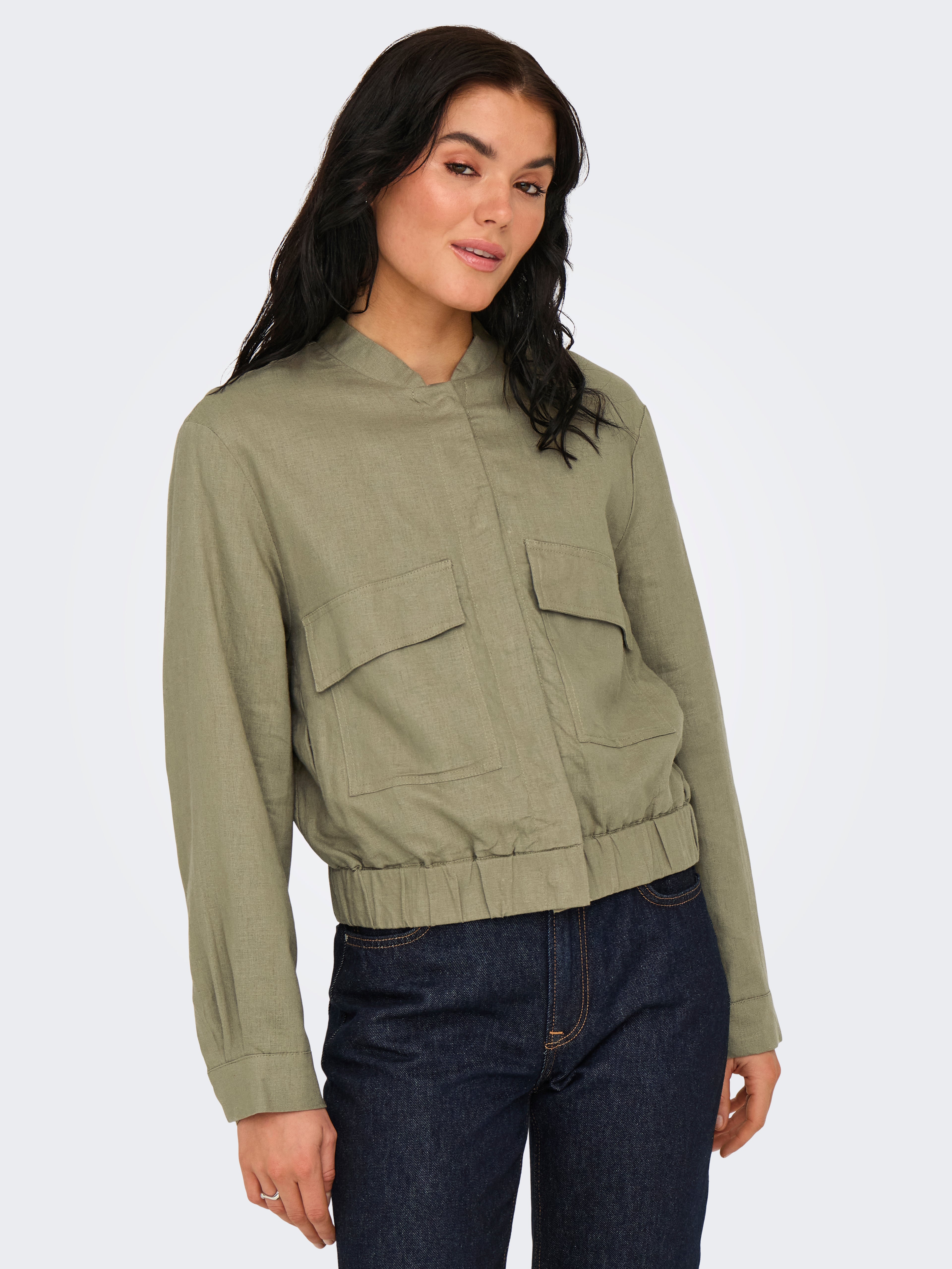 JDYKARI LINEN MIX SHORT JACKET OTW HAB