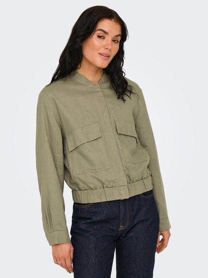 JDYKARI LINEN MIX SHORT JACKET OTW HAB