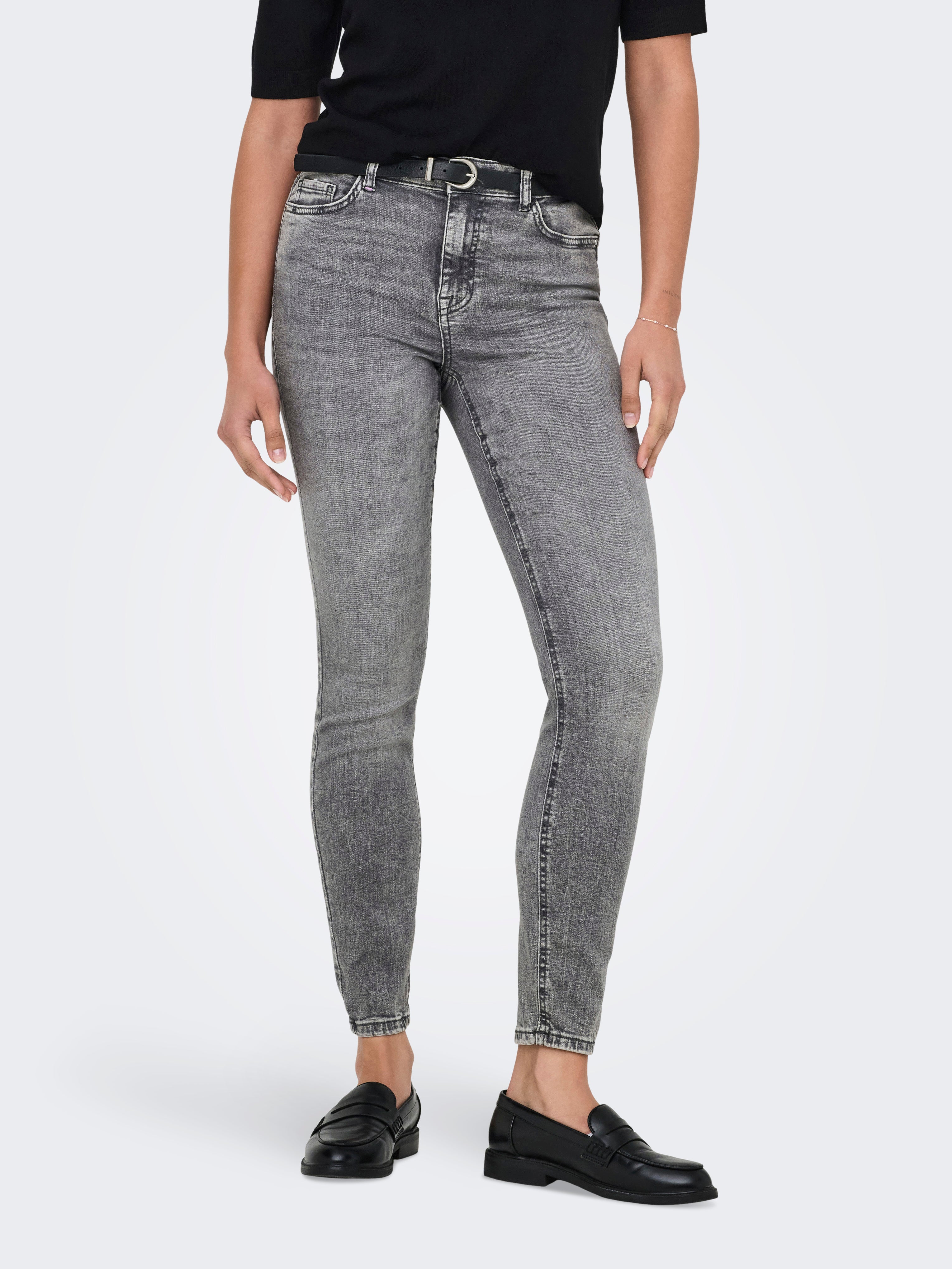 JDYFINA MW SKINNY ANKLE JNS LT GREY DNM