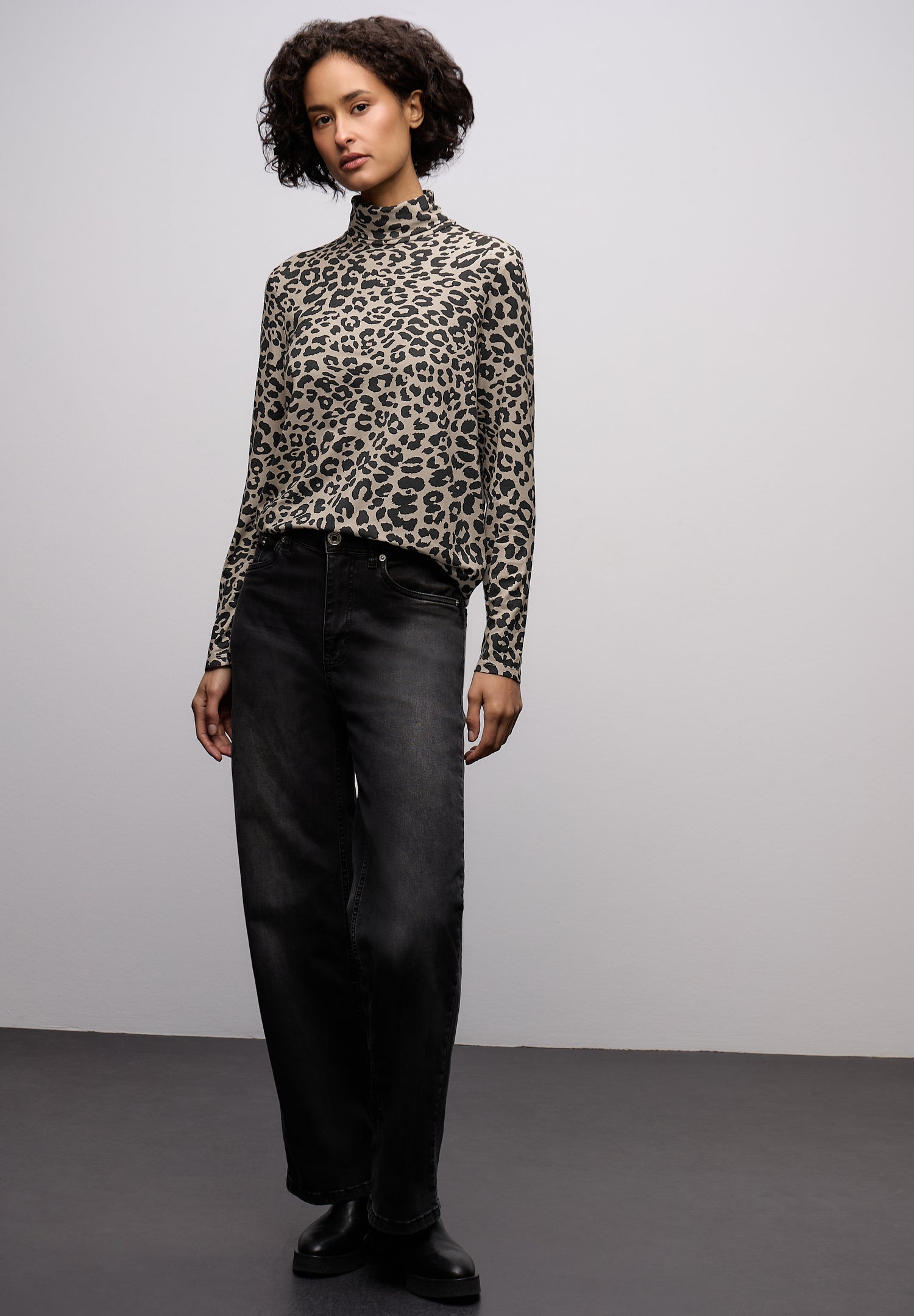 Street One Damen Rollkragenshirt mit grafischem Muster