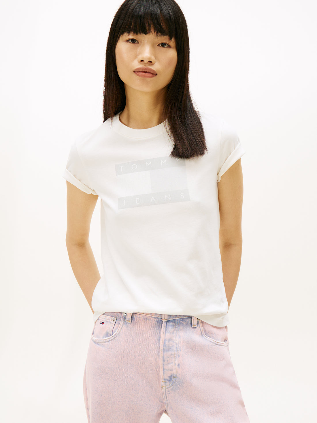 TOMMY HILFIGER Sportswear Division Damen T-Shirt Ancient White Tonal