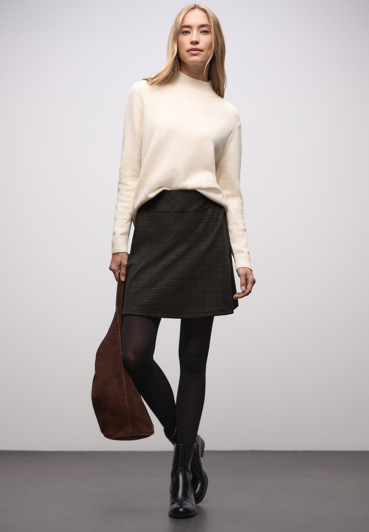 Street One Damen Rock Karomuster Knielang