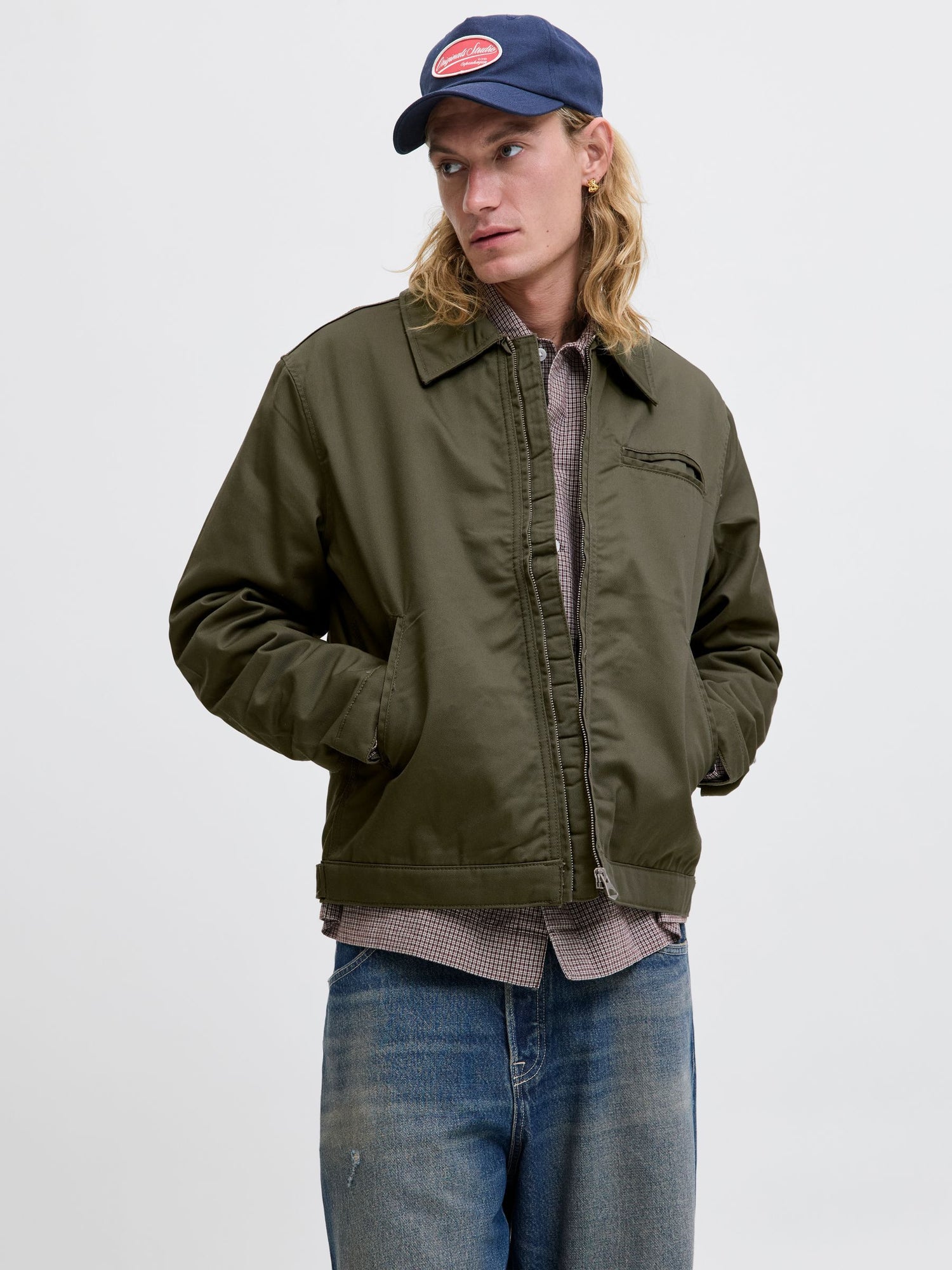 Jack &amp; Jones Fly-Away Kragen Fliegerjacke Herren Langarm Reißverschluss