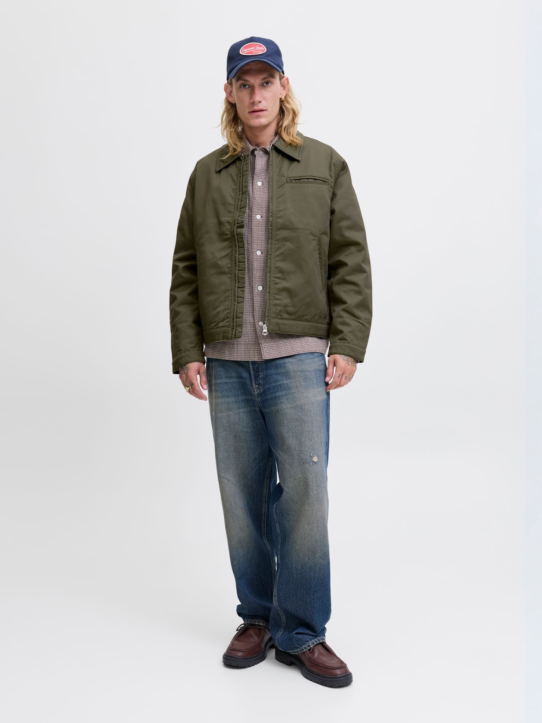 Jack &amp; Jones Fly-Away Kragen Fliegerjacke Herren Langarm Reißverschluss