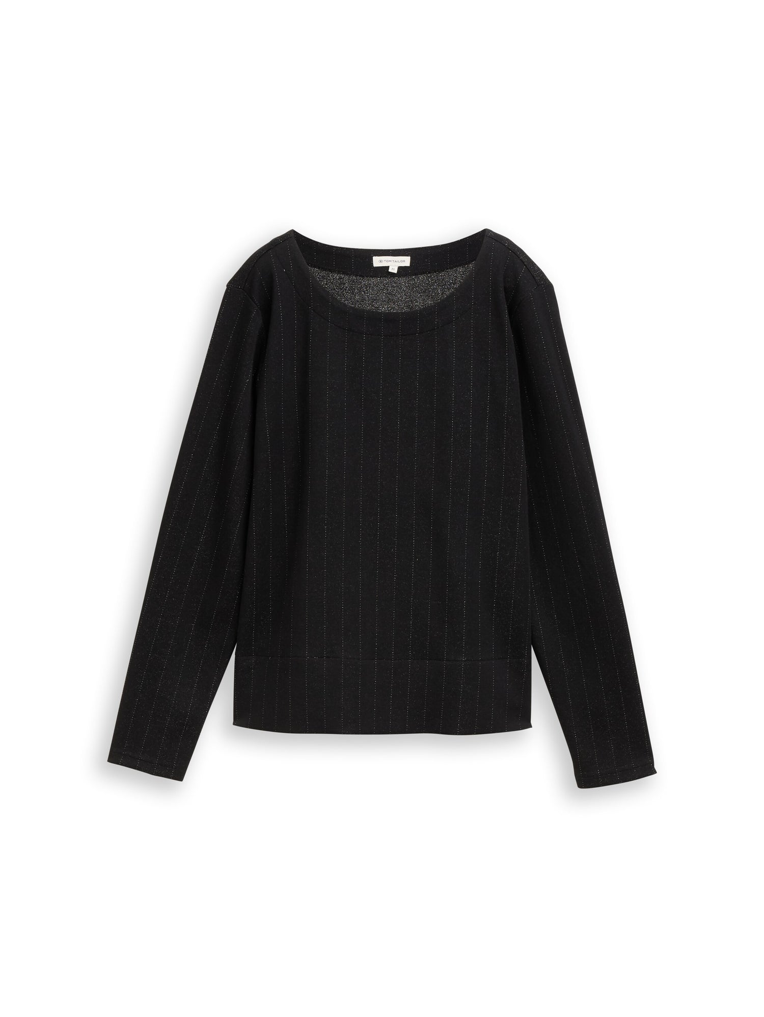 TOM TAILOR Glitzer-Effekt Damen Longsleeve mit Faltenlegung