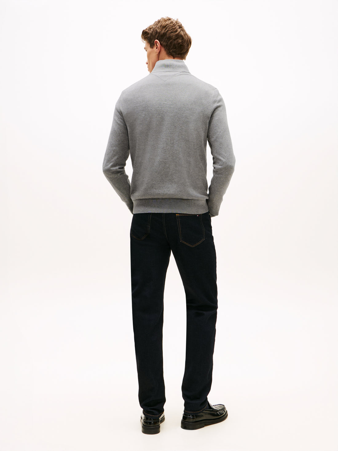 ESSENTIAL COTTON ZIP MOCK