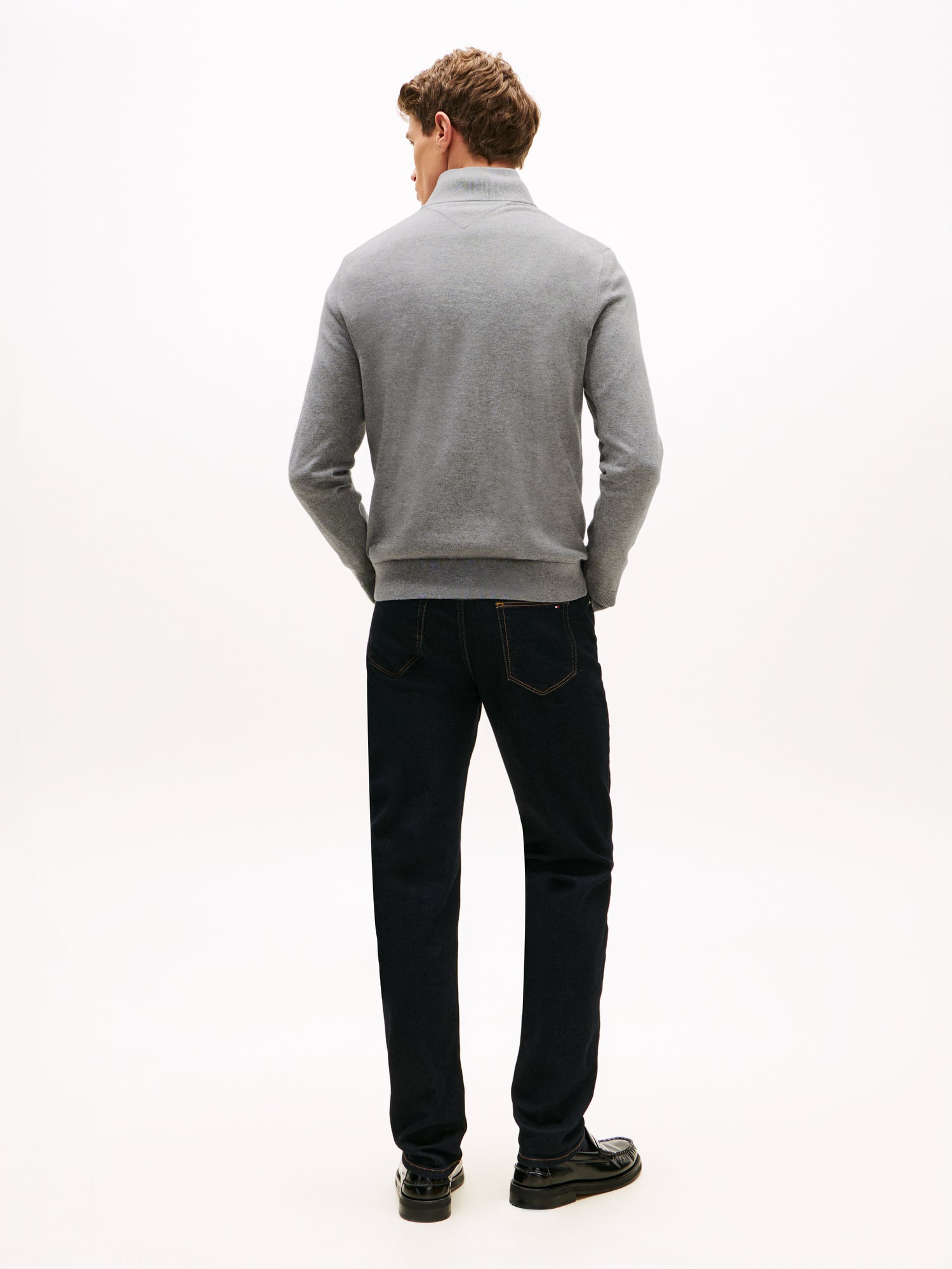 ESSENTIAL COTTON ZIP MOCK