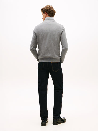 ESSENTIAL COTTON ZIP MOCK