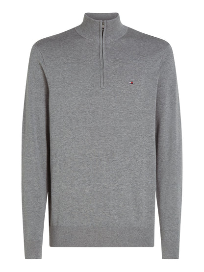 ESSENTIAL COTTON ZIP MOCK