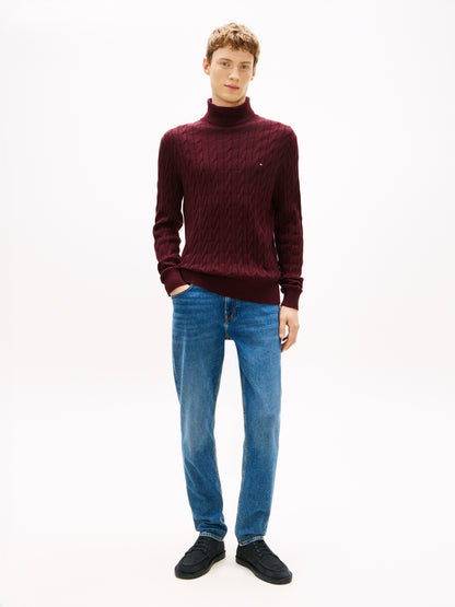 CLASSIC COTTON CABLE ROLL NECK