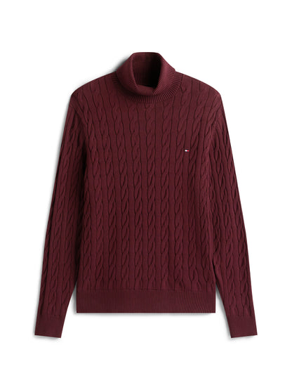 CLASSIC COTTON CABLE ROLL NECK
