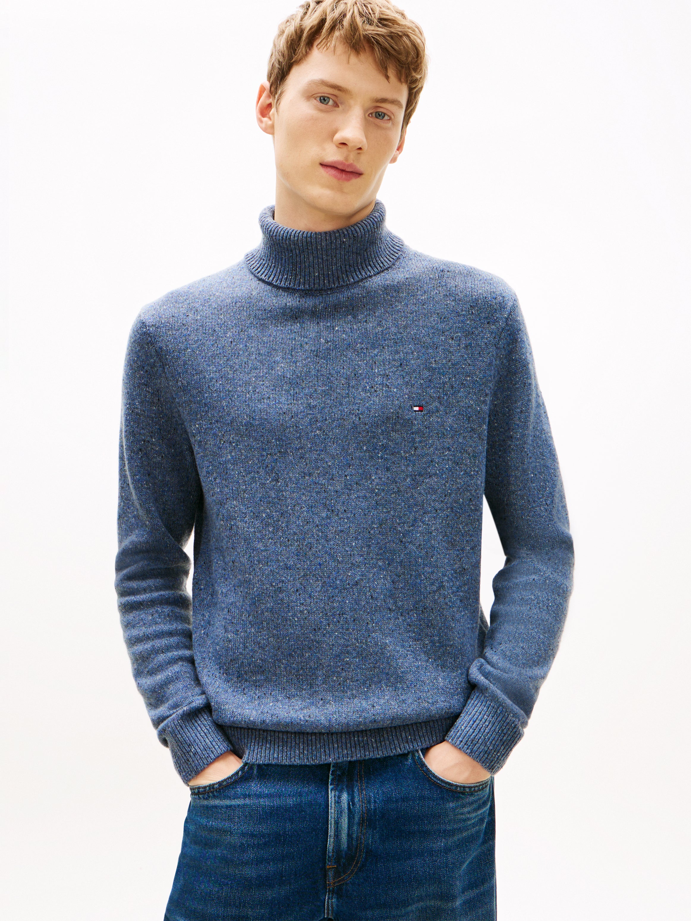 LAMBSWOOL BLEND DONEGAL ROLL NK