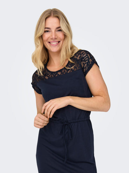 ONLSINDY LIFE S/S O-NECK MIX DRESS JRS