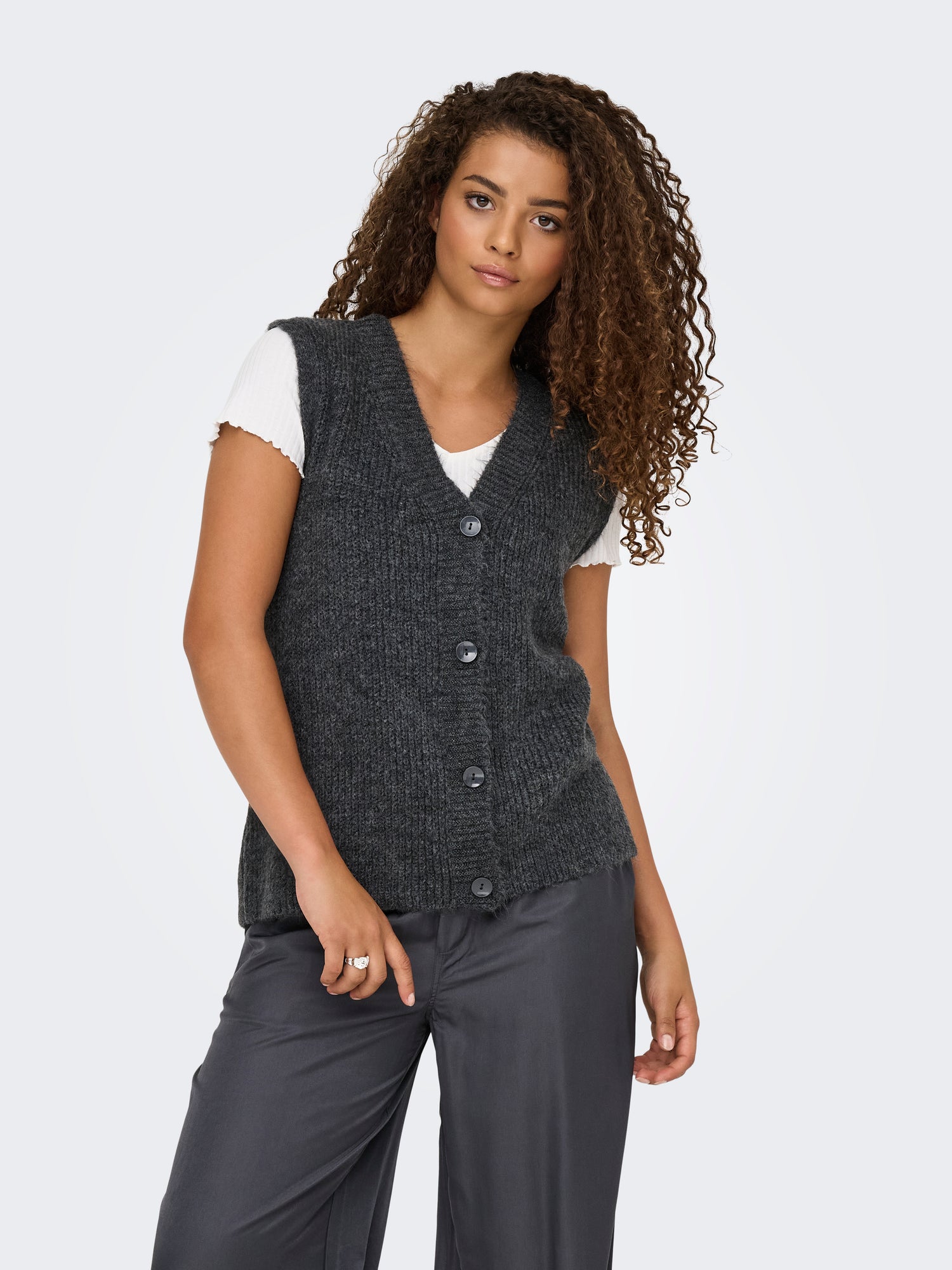 ONLJANE SL V-NECK BUTTON VEST KNT