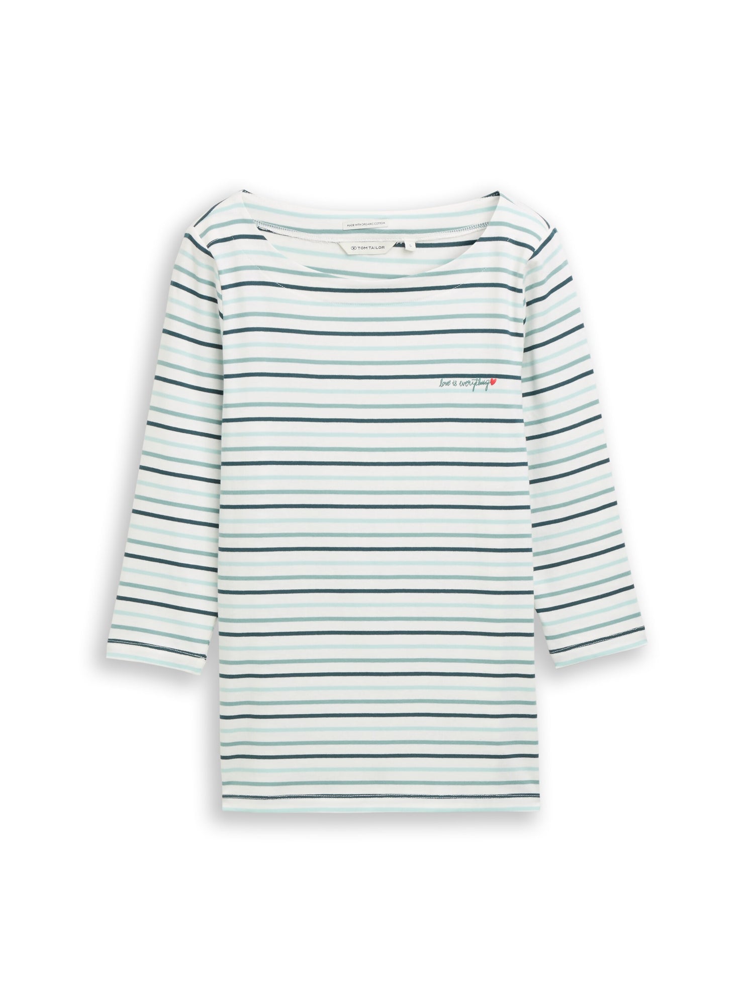 Tom Tailor Female Longsleeve Herz-Print 3/4-Arm Baumwolle Elasthan