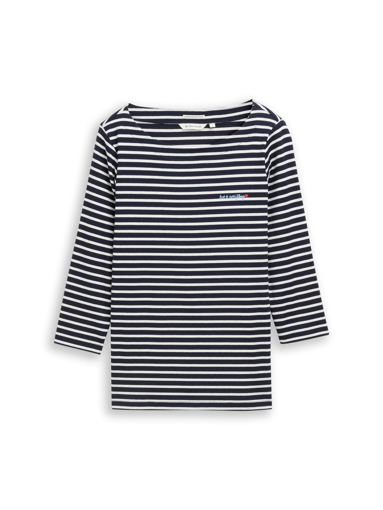 Tom Tailor Female Longsleeve Herz-Print 3/4-Arm Baumwolle Elasthan