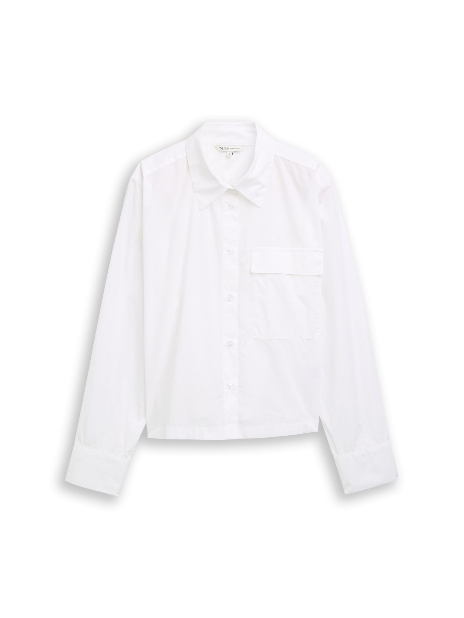 Tom Tailor Denim Damen Hemdbluse Boxy Fit mit Brusttasche 100% Baumwolle