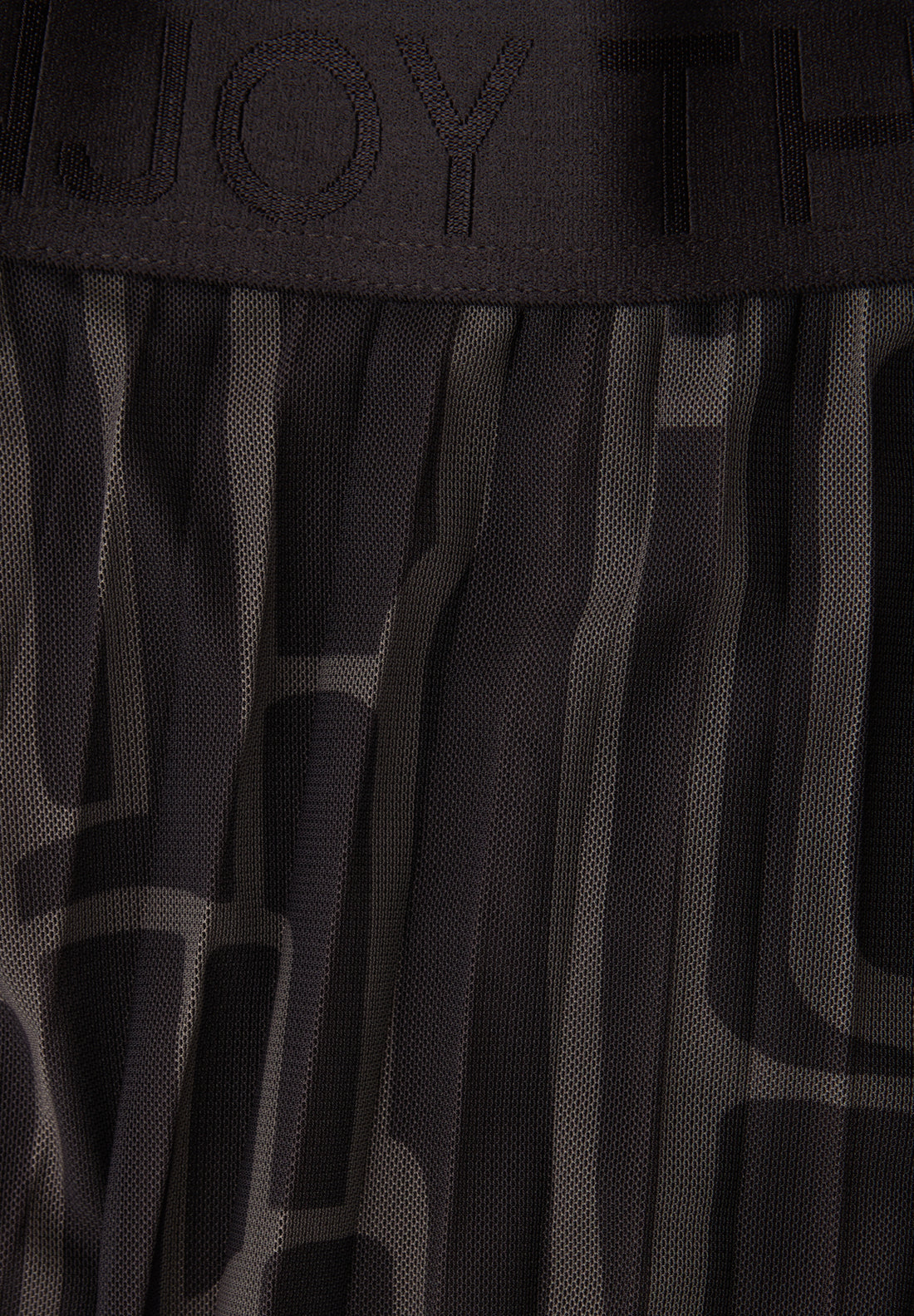 Mesh Plissée Rock mit Print