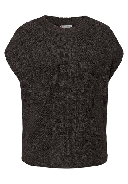 Ärmelloser Chenille Pullover
