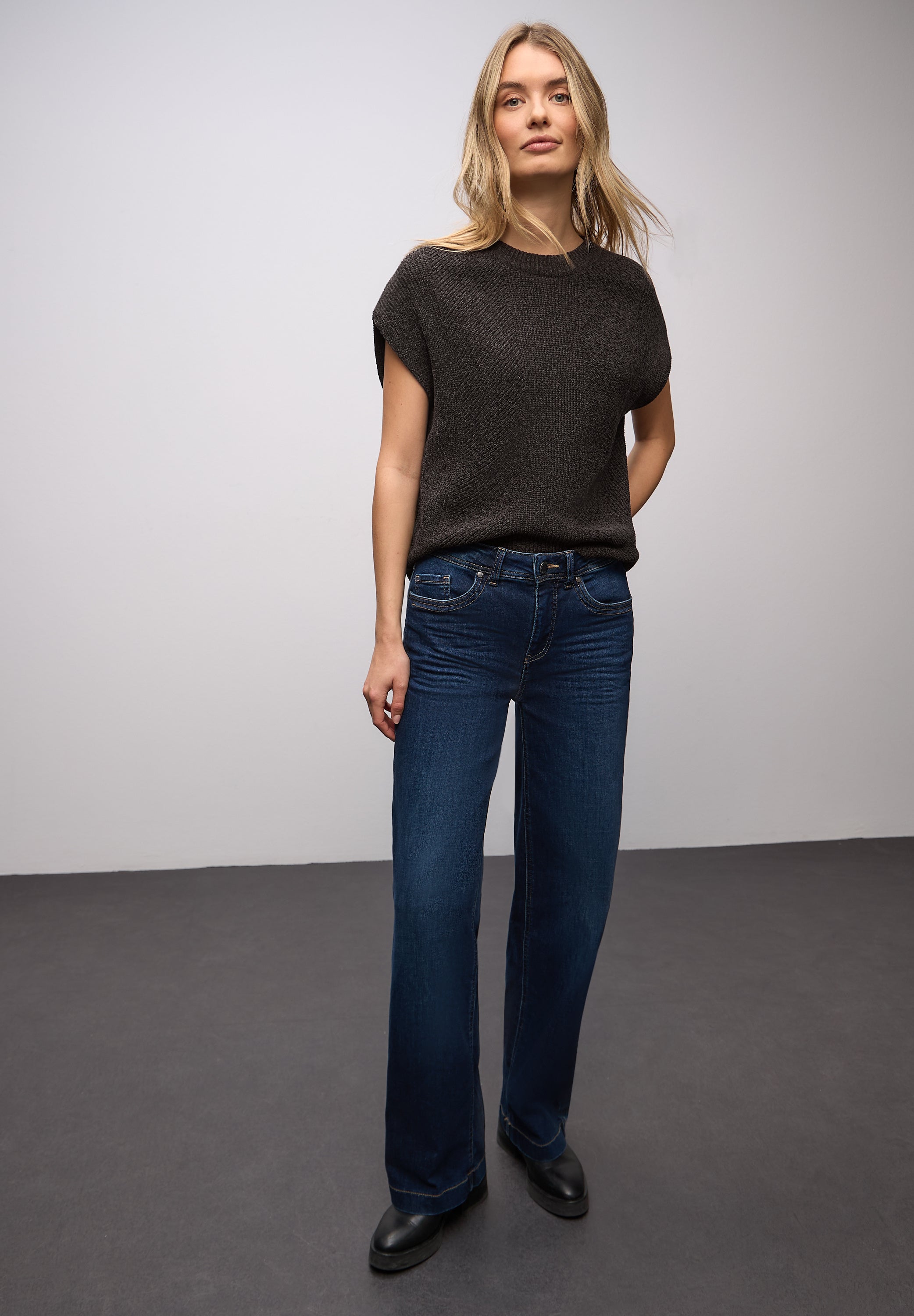 Ärmelloser Chenille Pullover