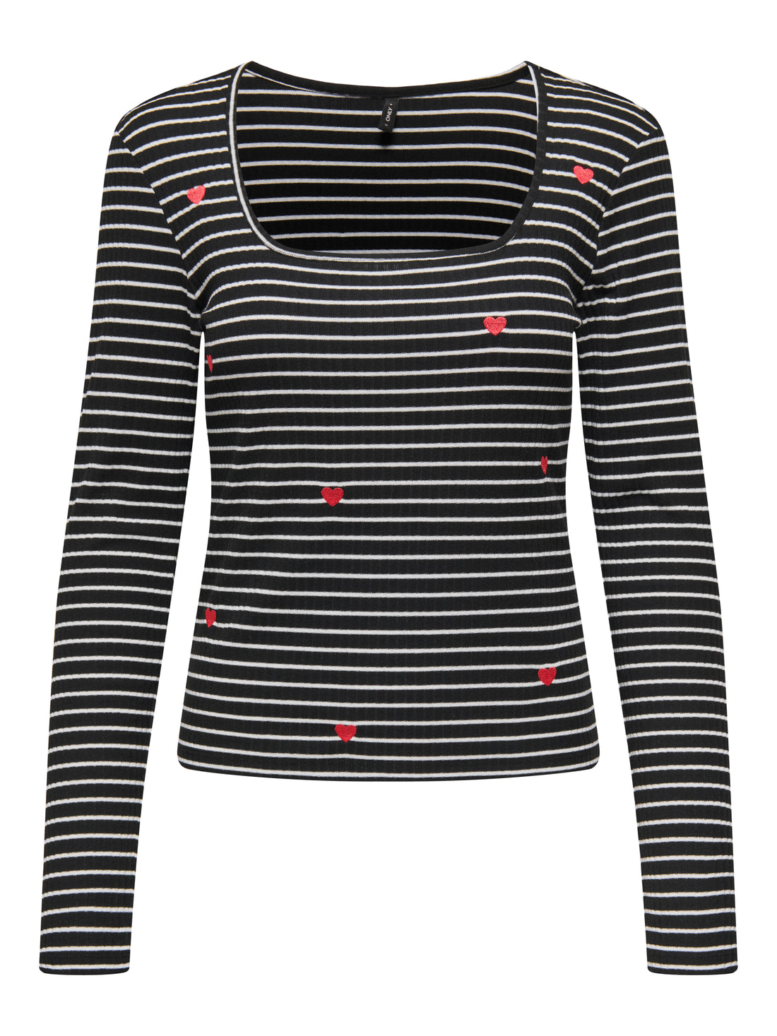 ONLY Rundhals Damen Top Langarm Verkürzt Slim Fit