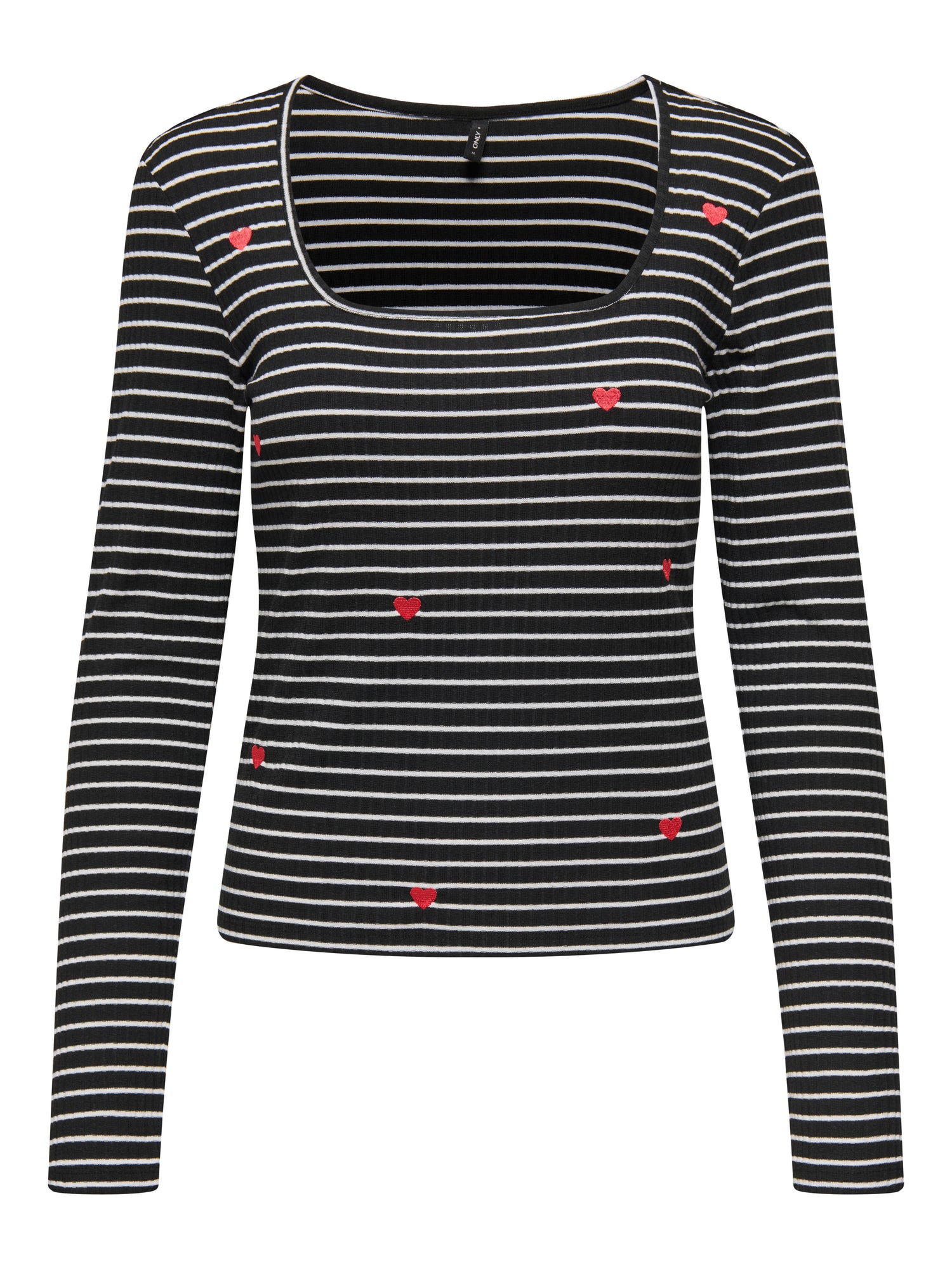 ONLY Rundhals Damen Top Langarm Verkürzt Slim Fit