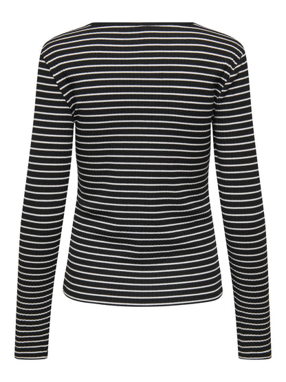 ONLY Rundhals Damen Top Langarm Verkürzt Slim Fit