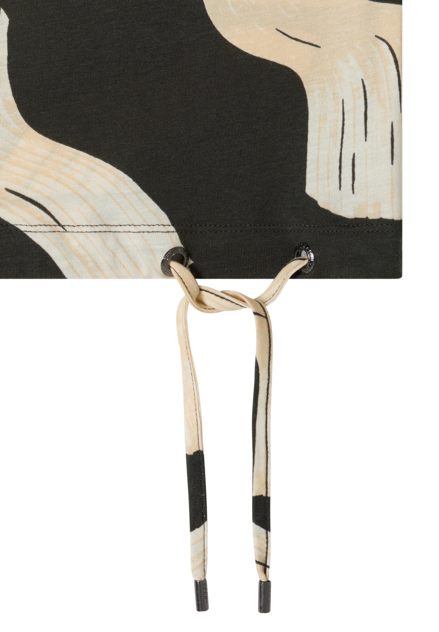 CECIL Damen Langarmshirt Tunnelzug Rundhalsausschnitt Modal Baumwolle