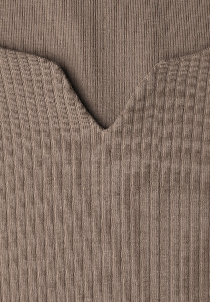 Street One Damen Langarmshirt Rundhalsausschnitt Schlitzdetail Stretch Baumwolle