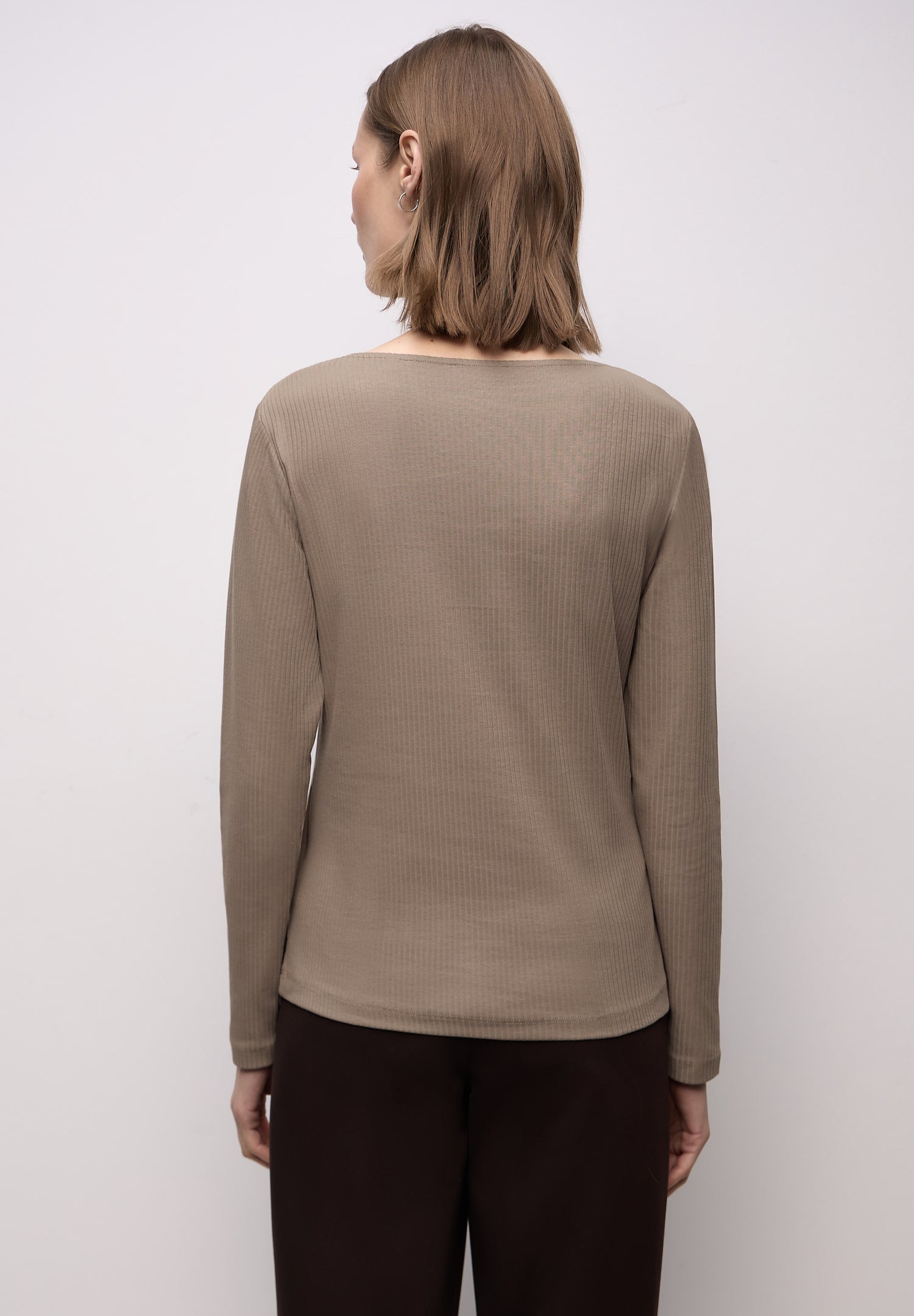 Street One Damen Langarmshirt Rundhalsausschnitt Schlitzdetail Stretch Baumwolle