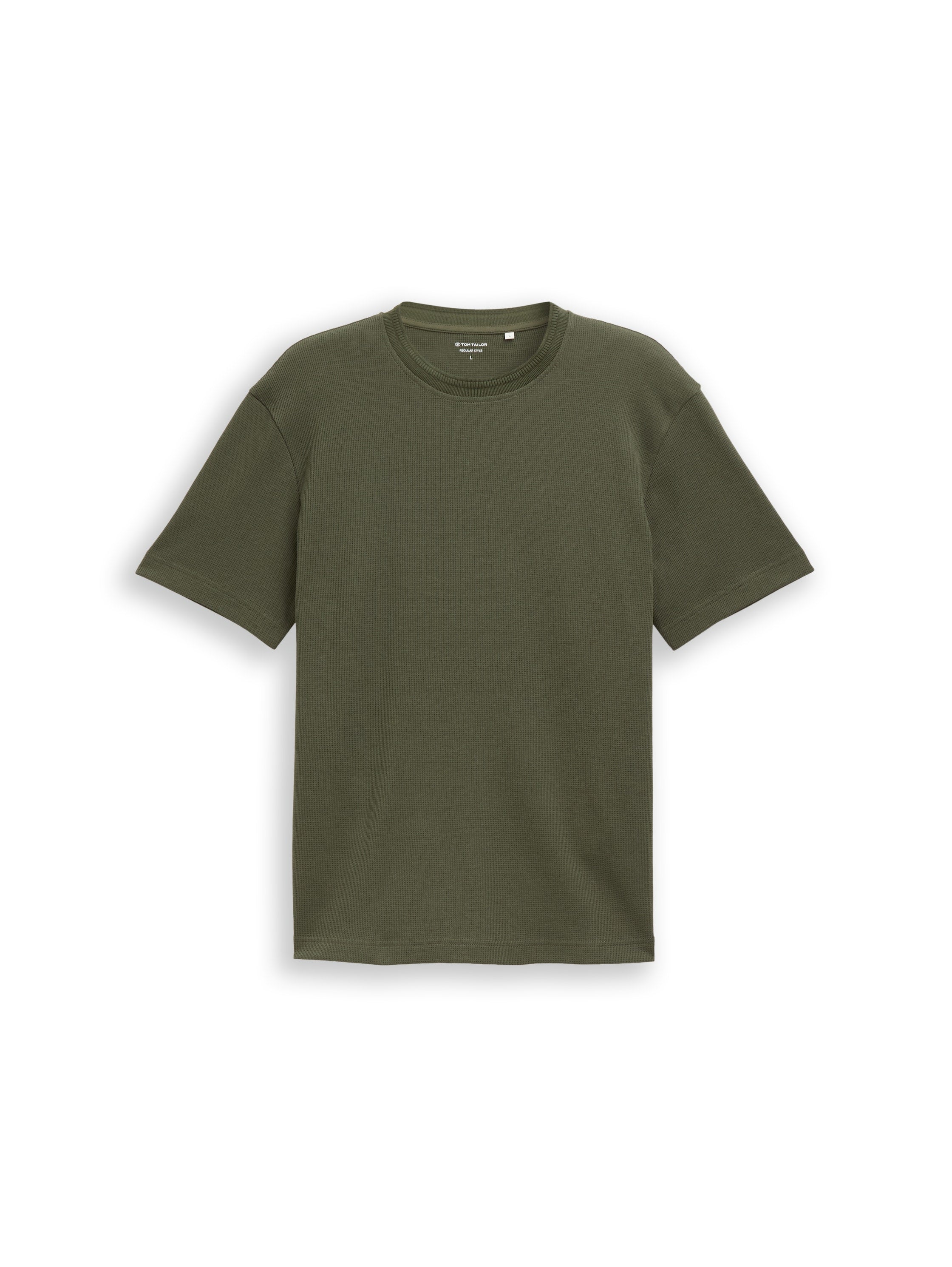 Tom Tailor Denim Herren T-Shirt Waffel-Optik Baumwolle Polyester