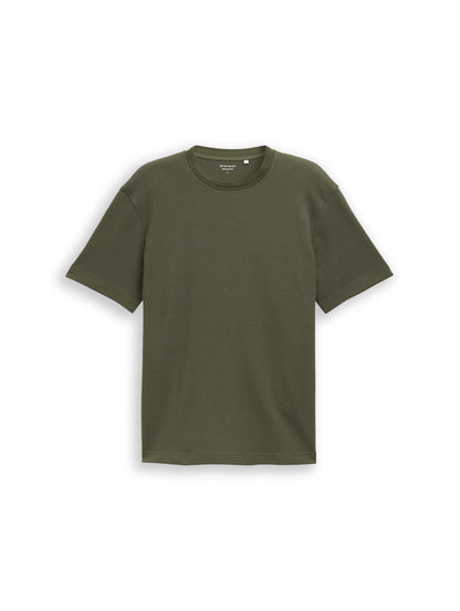Tom Tailor Denim Herren T-Shirt Waffel-Optik Baumwolle Polyester