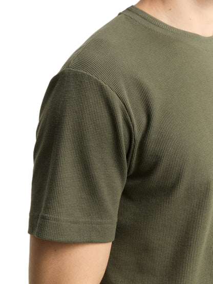 Tom Tailor Denim Herren T-Shirt Waffel-Optik Baumwolle Polyester