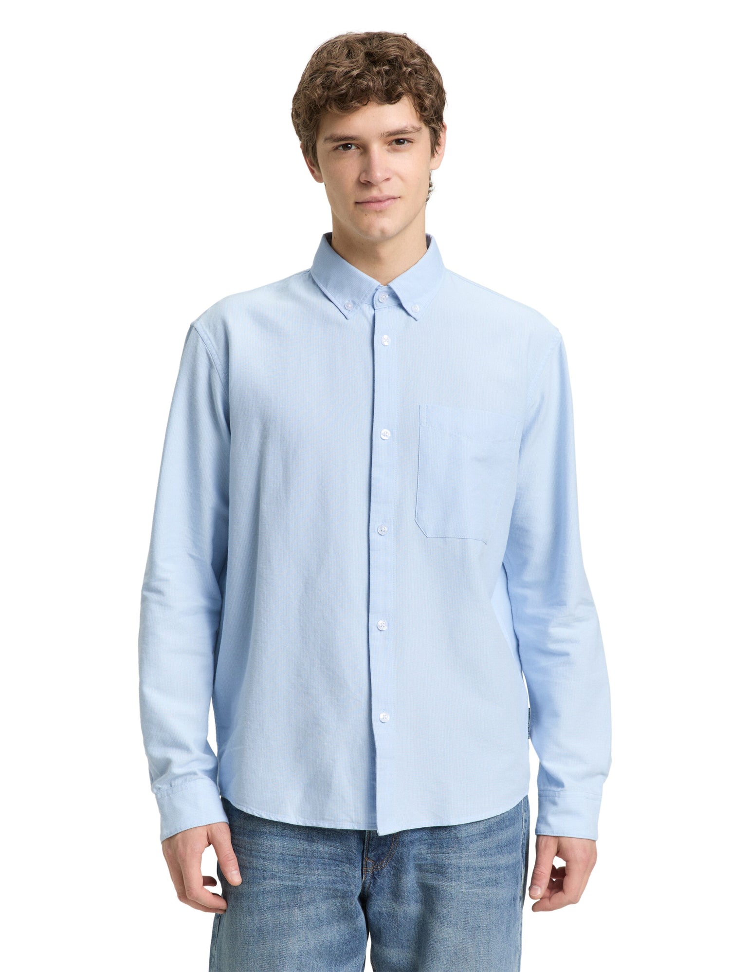 Tom Tailor Denim Herren Hemd Relaxed Fit Oxford mit Brusttasche