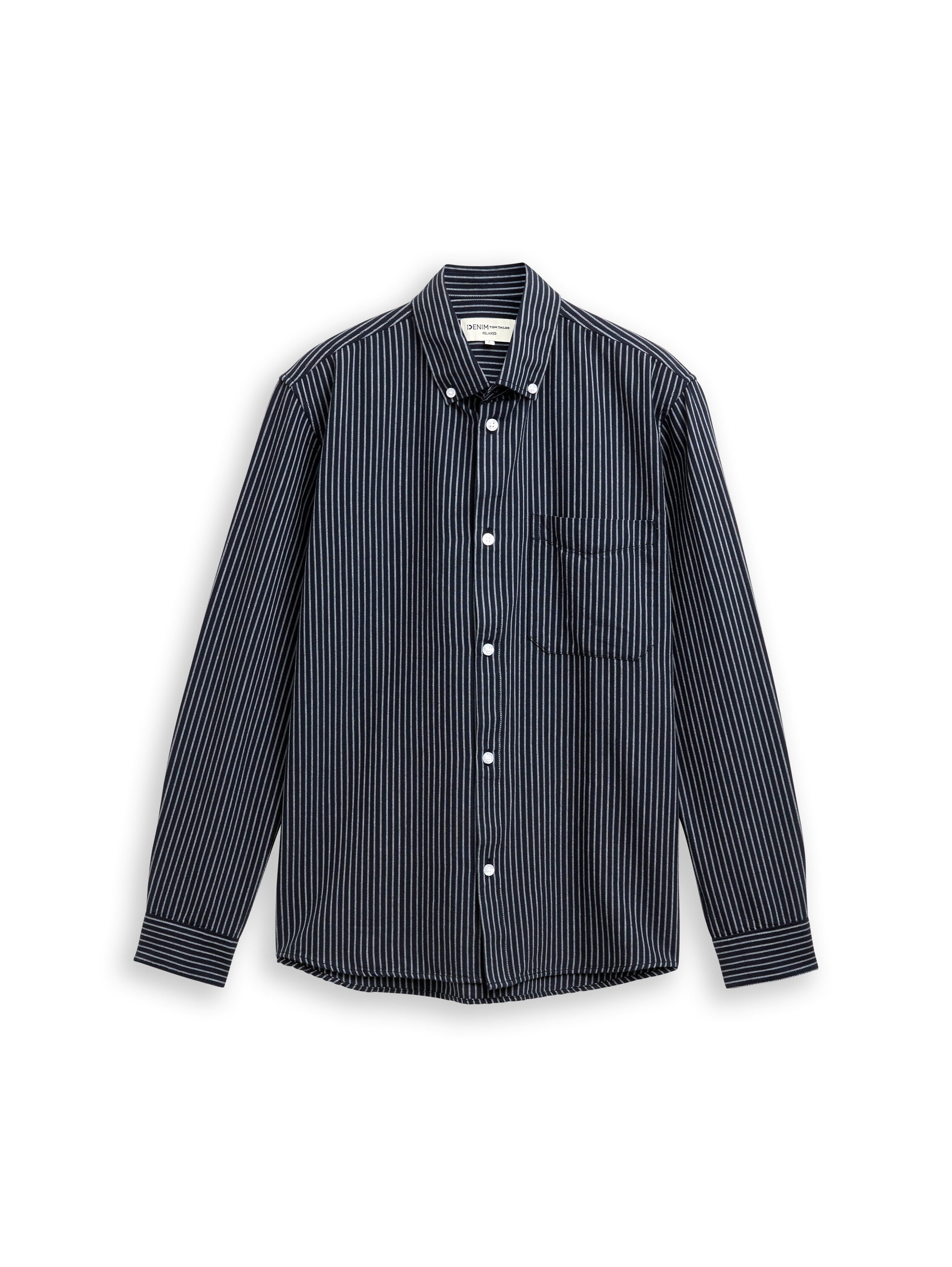 Tom Tailor Denim Herren Hemd Relaxed Fit Oxford mit Brusttasche