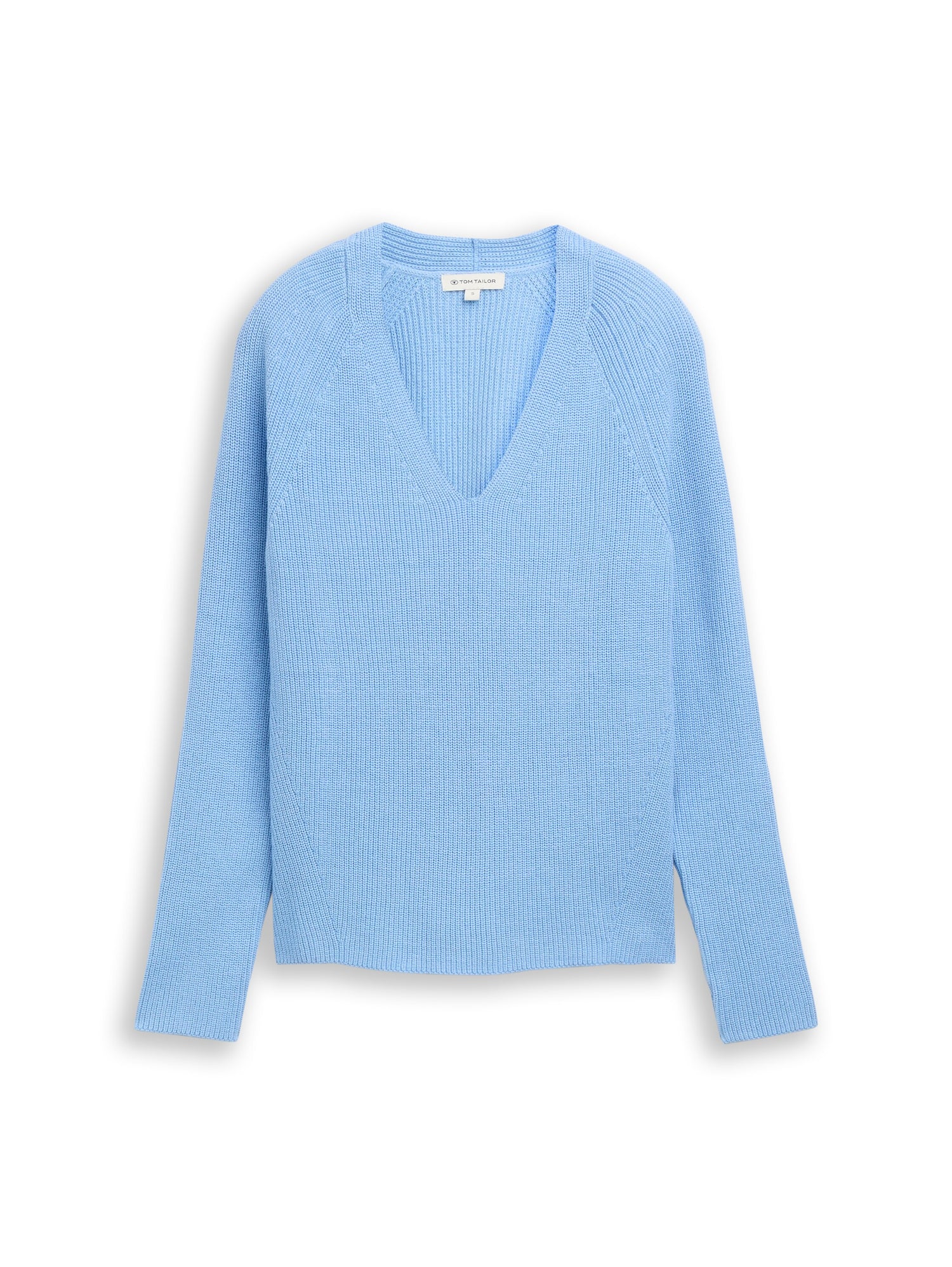 Tom Tailor Denim Female Pullover V-Ausschnitt Rippstruktur Baumwolle