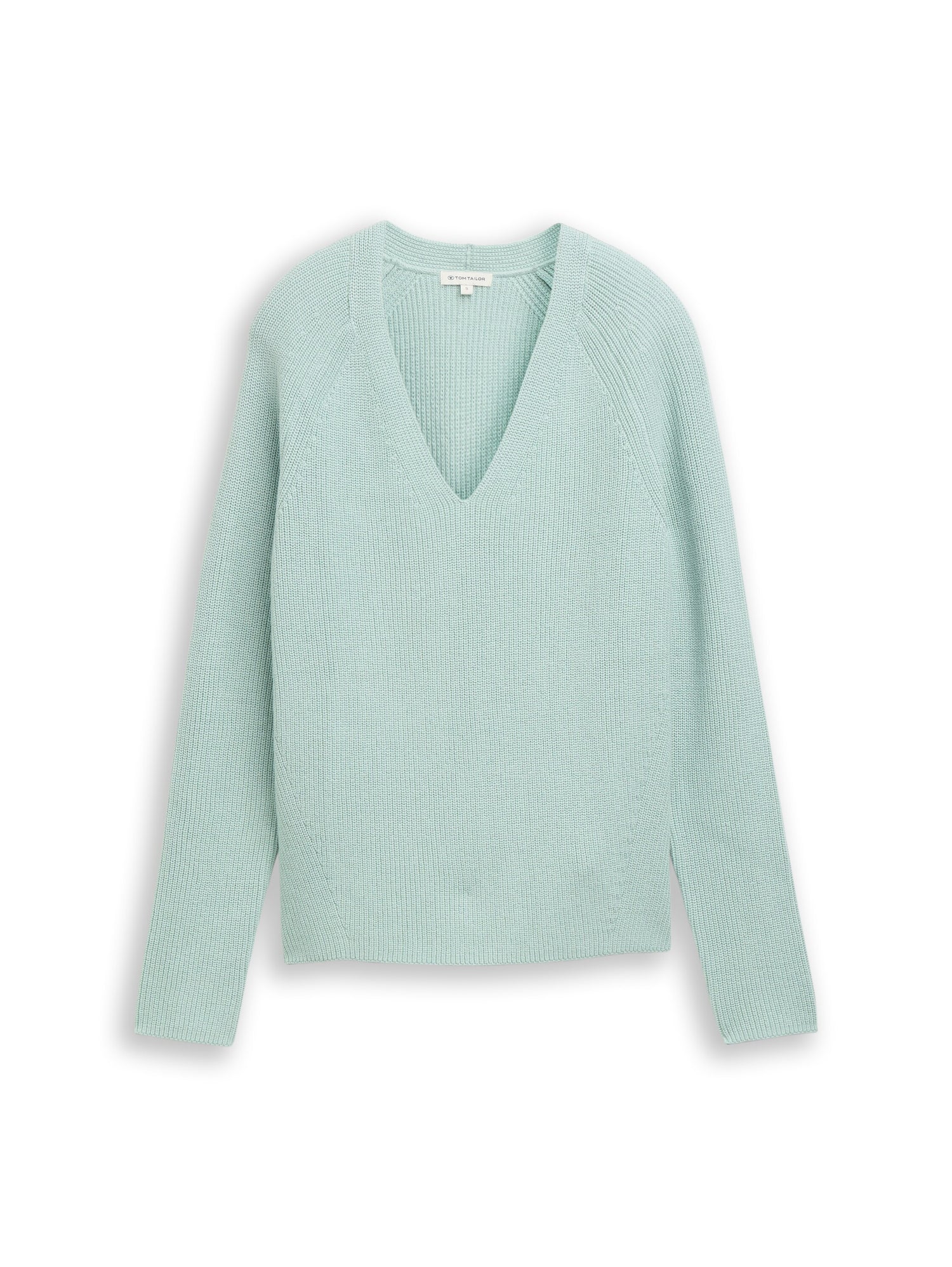 Tom Tailor Denim Female Pullover V-Ausschnitt Rippstruktur Baumwolle
