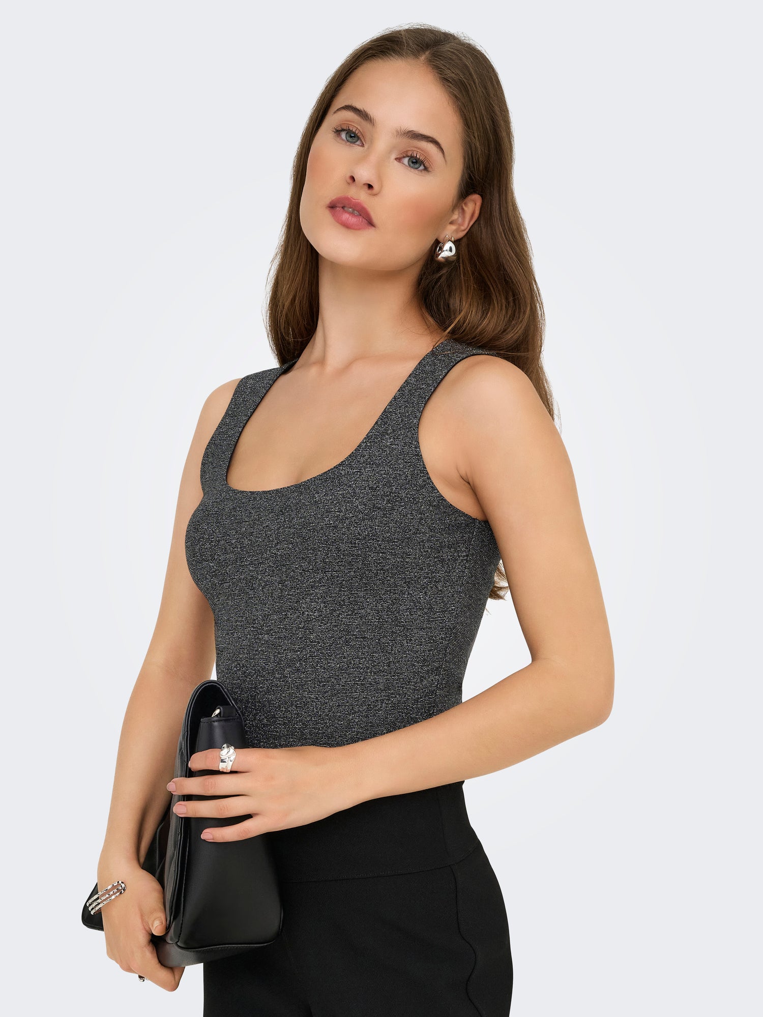 ONLY Glitzer Tanktop Damen Ohne Ärmel