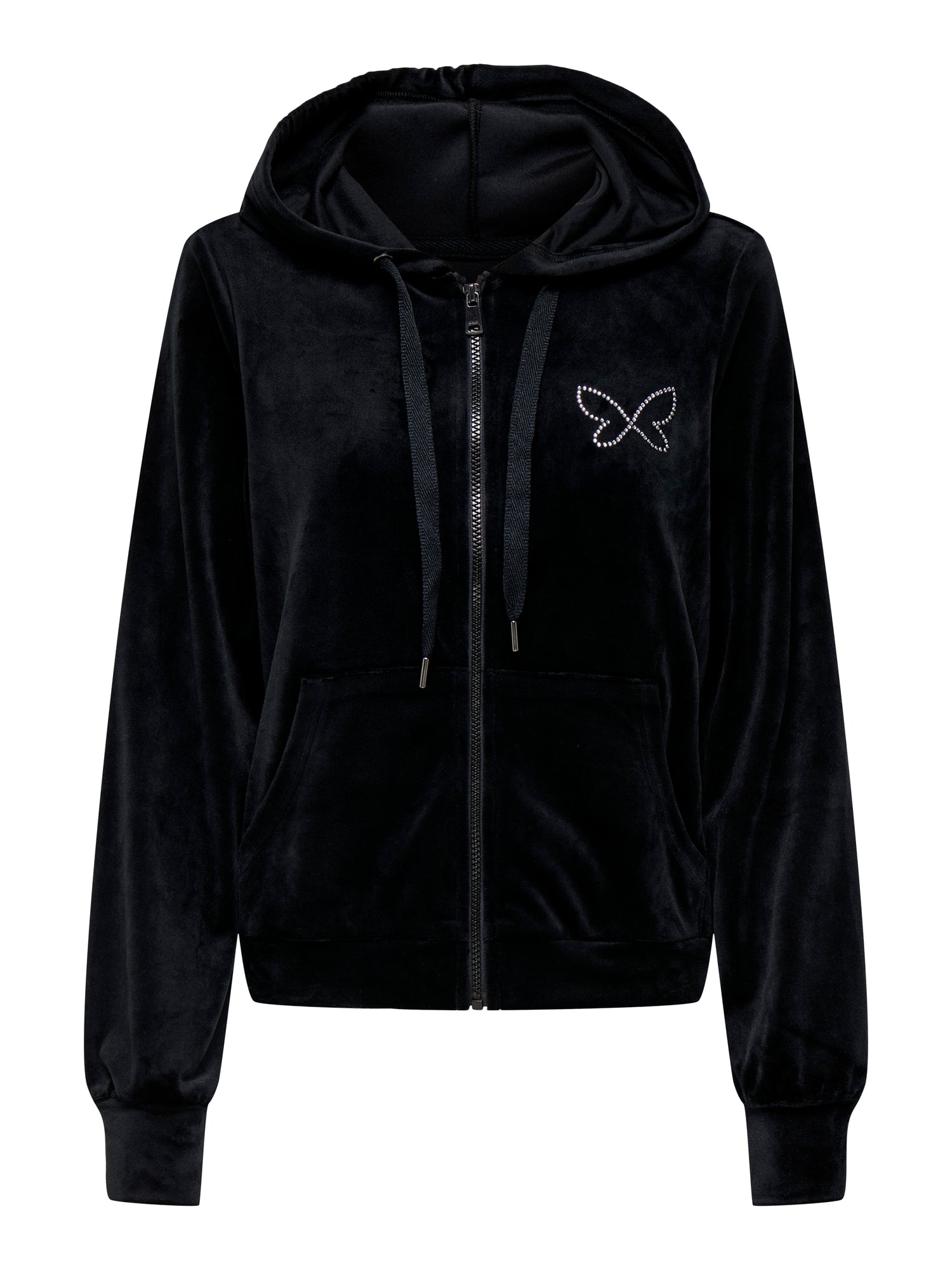 ONLREBEL L/S ZIP RHINESTONE HOOD CS SWT