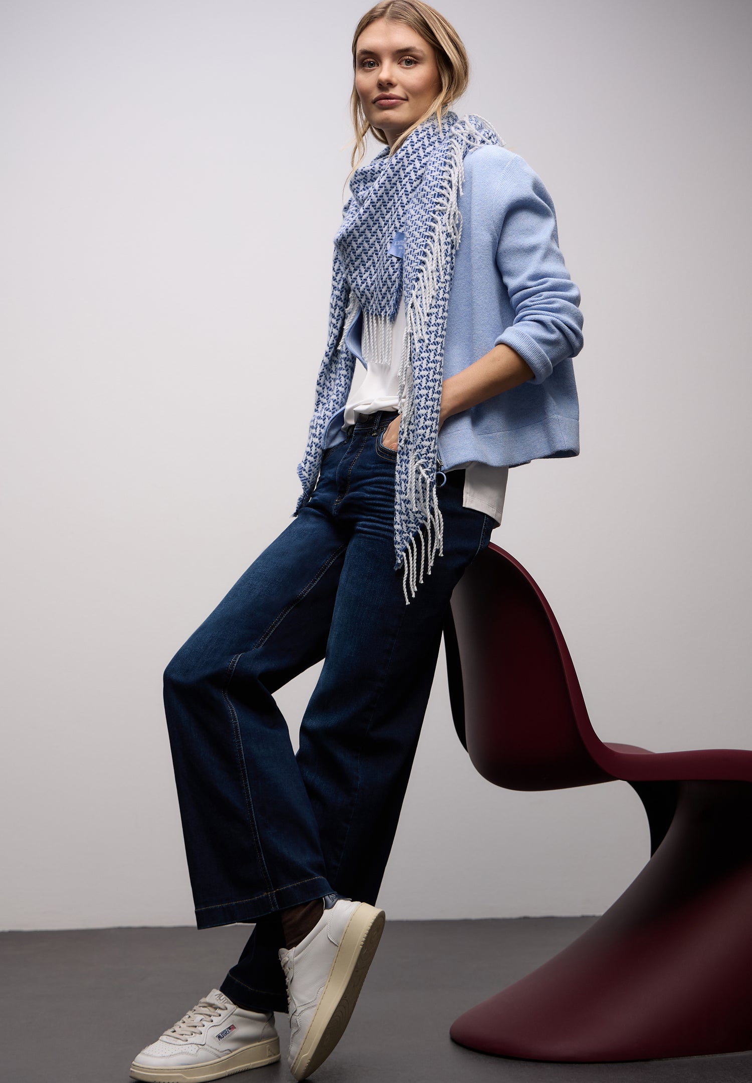 Street One Damen Dreieckstuch Fransen Angenehmer Tragekomfort