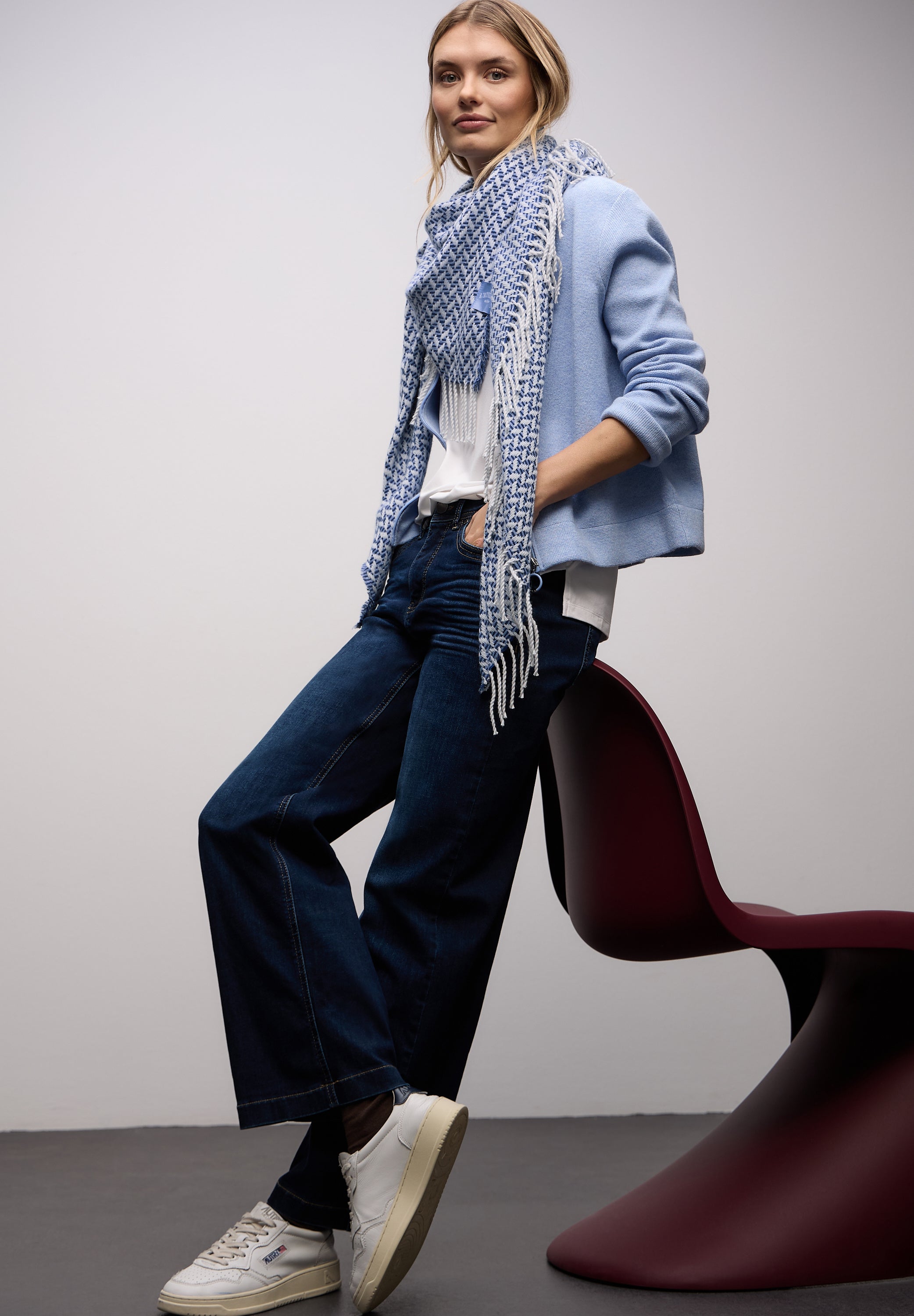 Street One Damen Dreieckstuch Fransen Angenehmer Tragekomfort